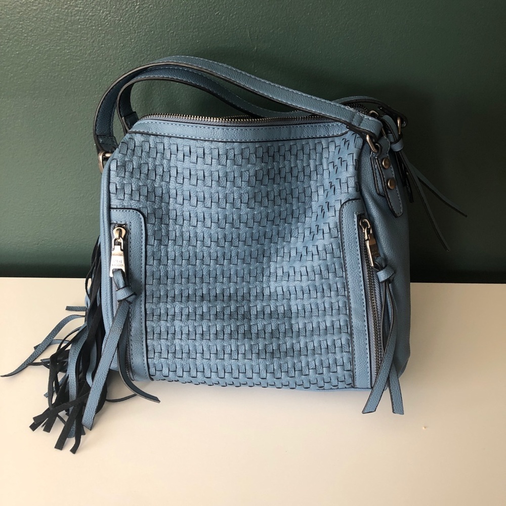 Steve Madden Woven Dusty Blue Handbag Purse